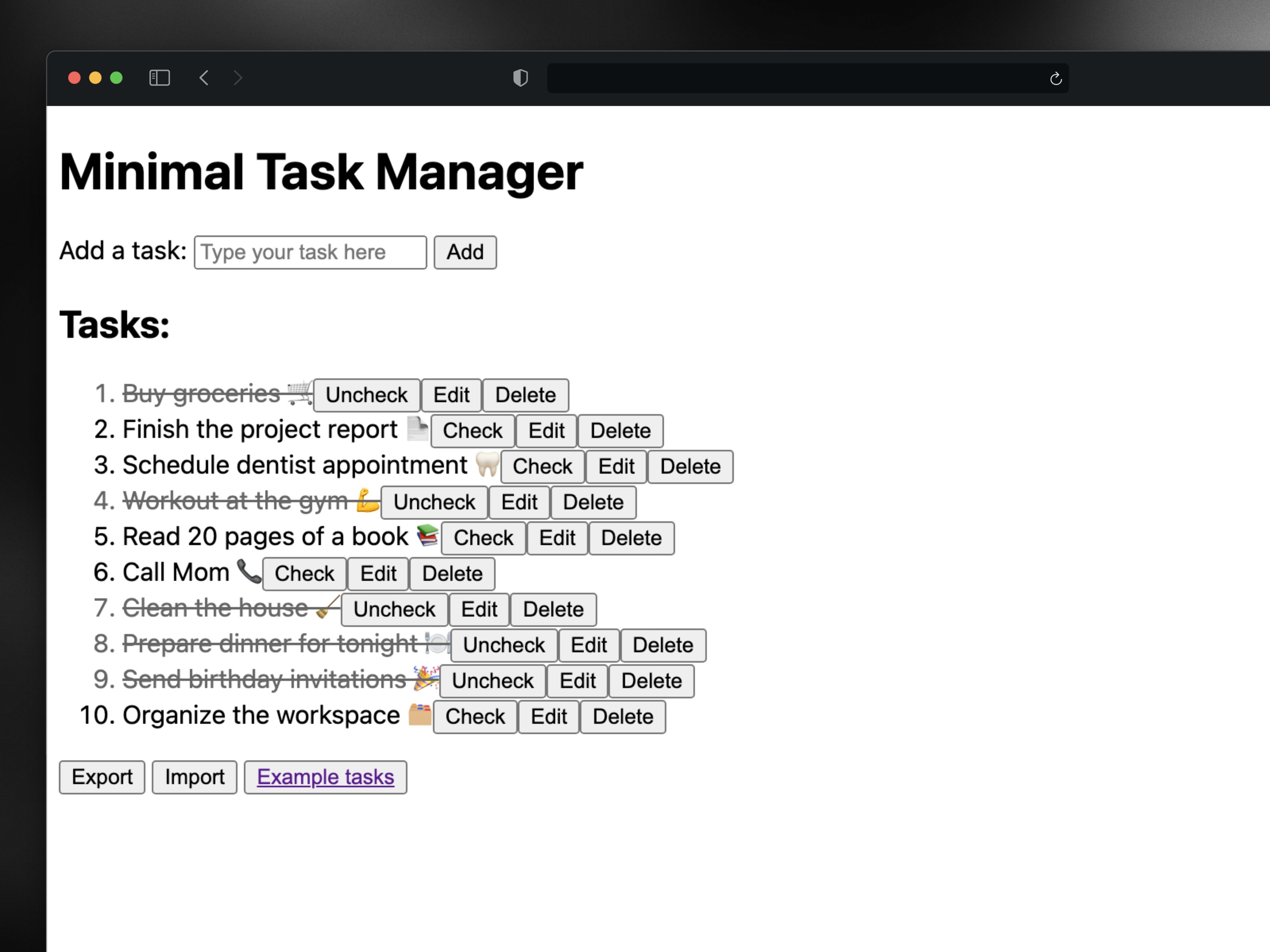 Minimal Task Manager